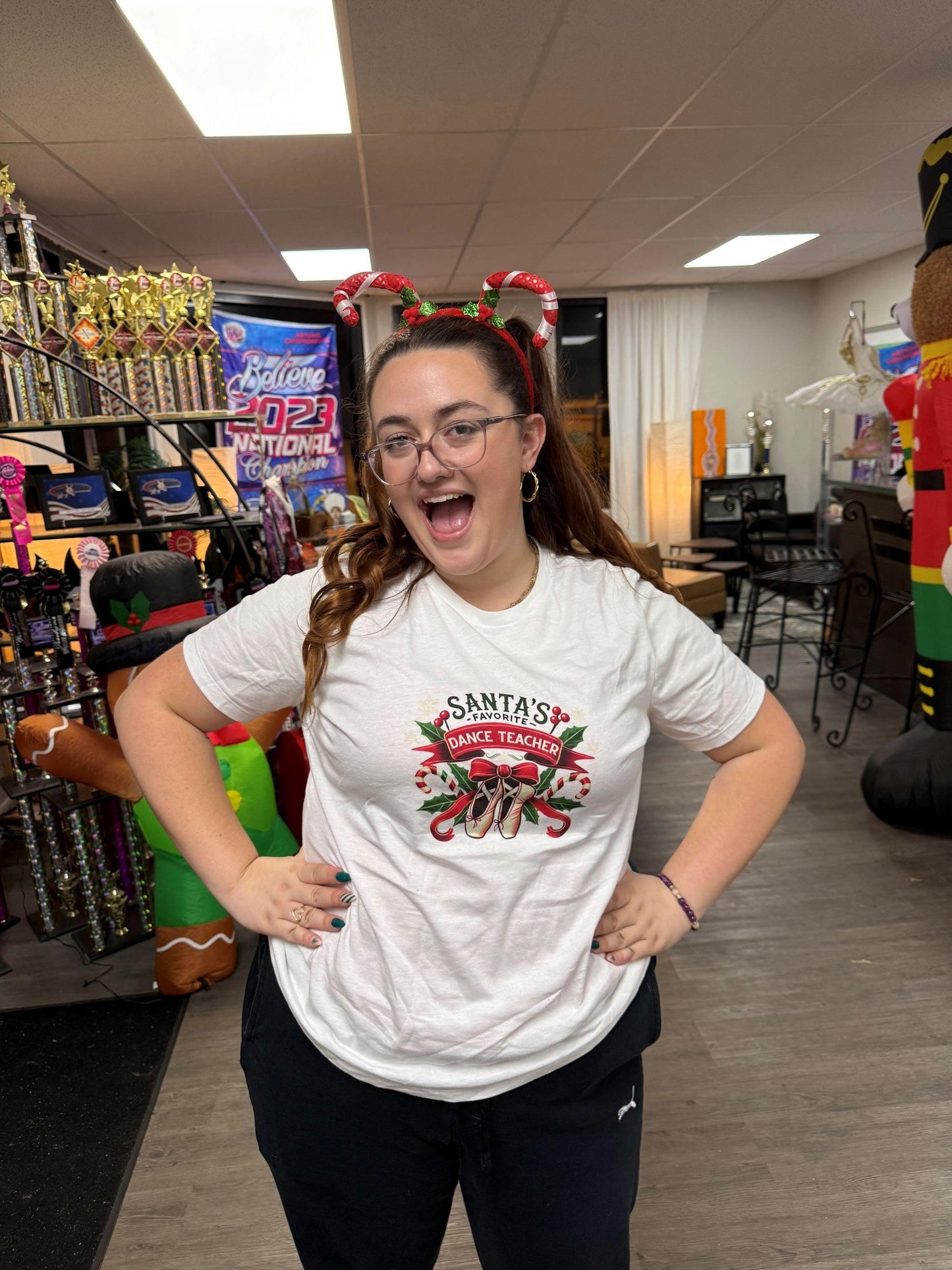 Santa's Favorite Dance Teacher Women's Softstyle Tee