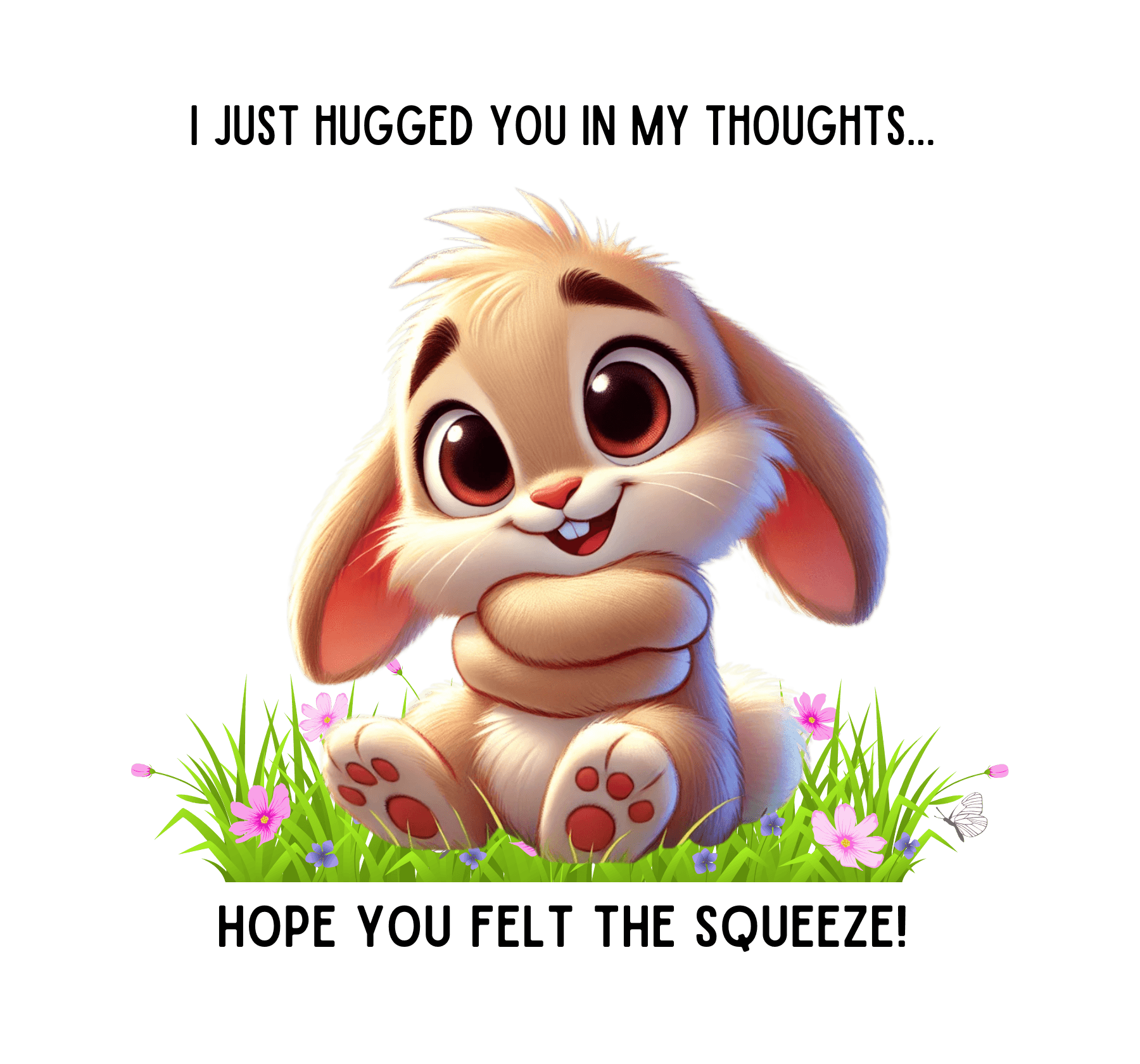 Hugs in My Thoughts - Sending Virtual Hugs! 🤗🐰 Unisex HD Cotton T-shirt - Whippie's