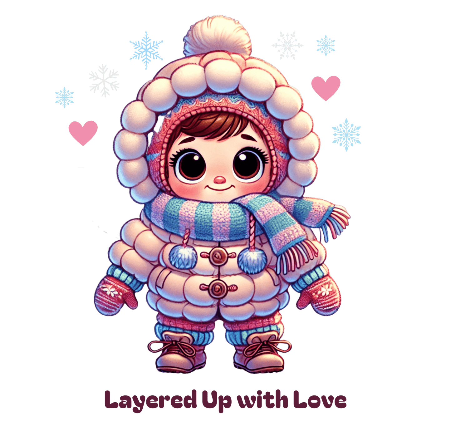 Layered Up with Love (girl) - Cozy Comfort for Kids! ❄️💖 Youth Heavy Blend Hooded Sweatshirt - Whippie's
