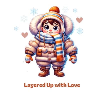 Layered Up with Love (Boy) - Cozy Comfort for Kids! ❄️💙 Youth Heavy Blend Hooded Sweatshirt - Whippie's