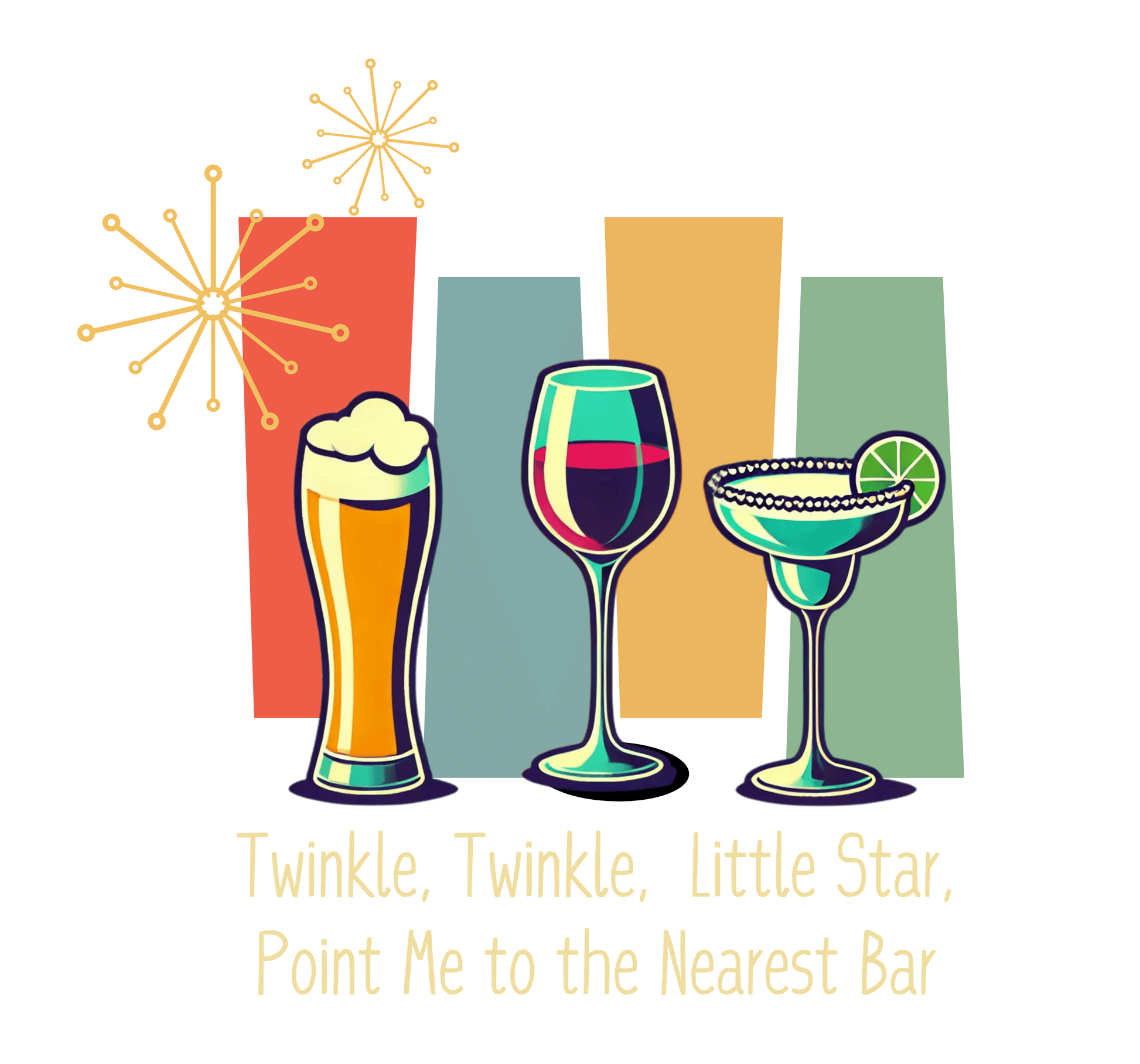 Twinkle, Twinkle, Little Star, Point Me to the Nearest Bar Unisex HD Cotton™ T-shirt - Whippie's