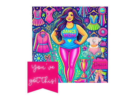 Dance Mom: You've Got This - Brunette Curvy Mom Flowy Racerback Tank - Whippie's