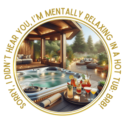 "Sorry, I Didn't Hear You, I'm Mentally in a Hot Tub: BRB Relaxation Unisex Jersey Tee - Whippie's