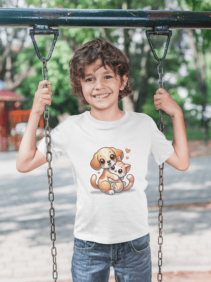 Puppy & Kitty Love - Youth Tee - 🐶💖🐱 Celebrate Friendship and Love! 🐱💖🐶 - Whippie's
