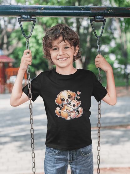 Puppy & Kitty Love - Youth Tee - 🐶💖🐱 Celebrate Friendship and Love! 🐱💖🐶 - Whippie's