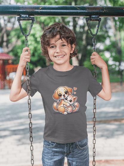 Puppy & Kitty Love - Youth Tee - 🐶💖🐱 Celebrate Friendship and Love! 🐱💖🐶 - Whippie's