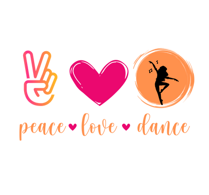 Peace, Love & Dance Youth Tee - ✌️❤️💃 Express Yourself Through Movement! 💃❤️✌️ - Whippie's