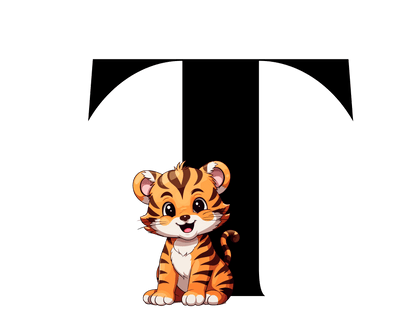 Alphabet Adventures: Letter T - Tiger Toddler T-shirt - Personalizable - Whippie's