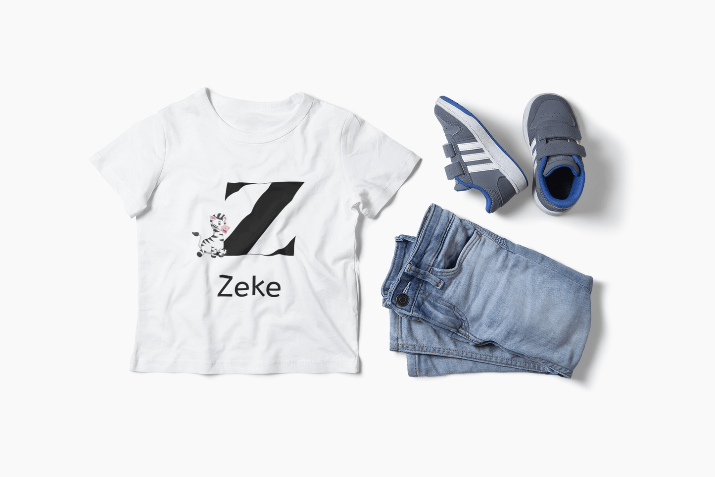 Alphabet Adventures: Letter Z - Zany Zebra Youth Tee - Personalizable - Whippie's