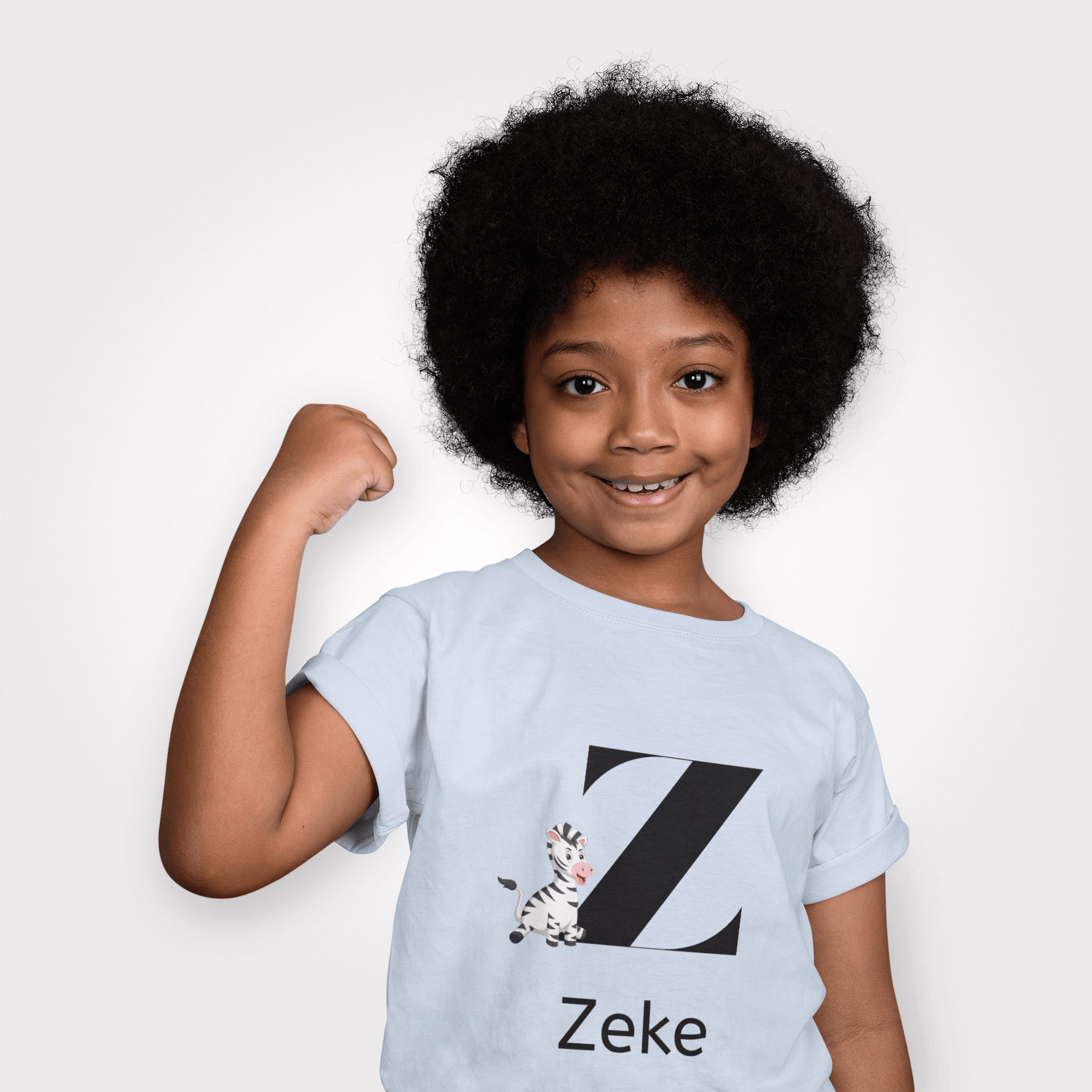 Alphabet Adventures: Letter Z - Zany Zebra Youth Tee - Personalizable - Whippie's