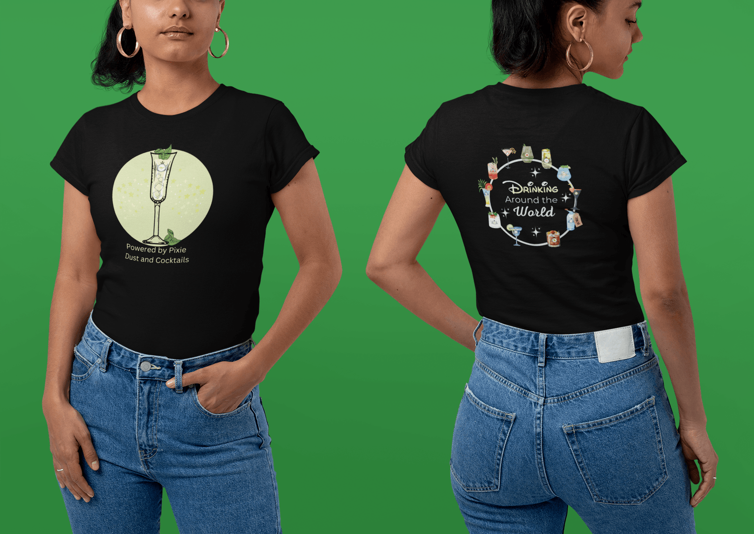 Drinking Around the World: Powered by Pixie Dust and Cocktails Women's Tee - Whippie's
