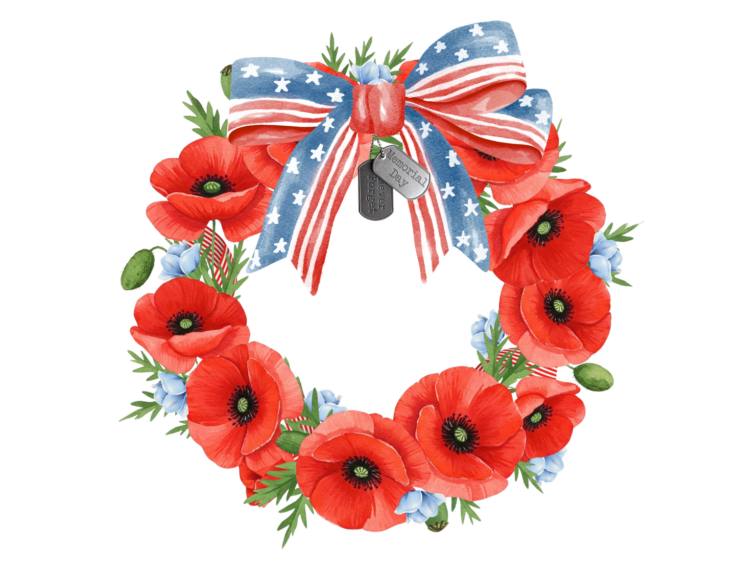 Memorial Day 'Never Forget' Wreath - Women's Tee