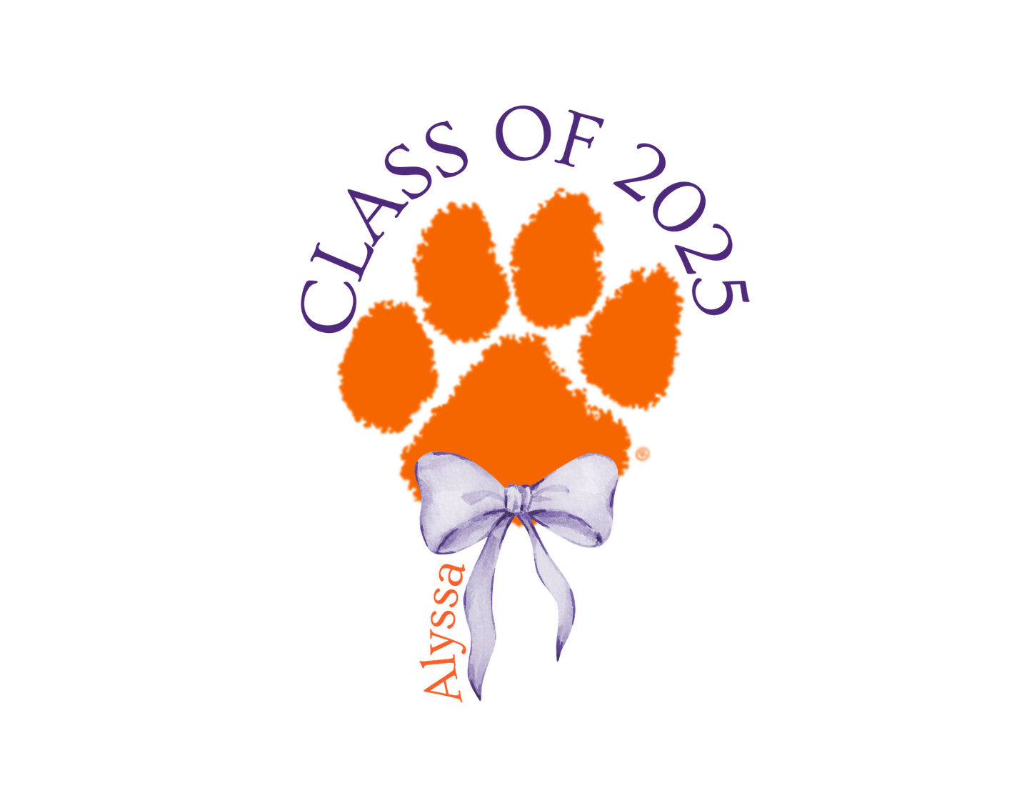 Graduation Clutch Bag - Clemson Paw Print - Class of 2025 - Personalizable - Whippie's