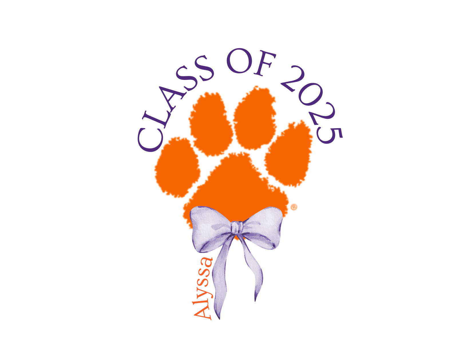 Graduation Clutch Bag - Clemson Paw Print - Class of 2025 - Personalizable - Whippie's