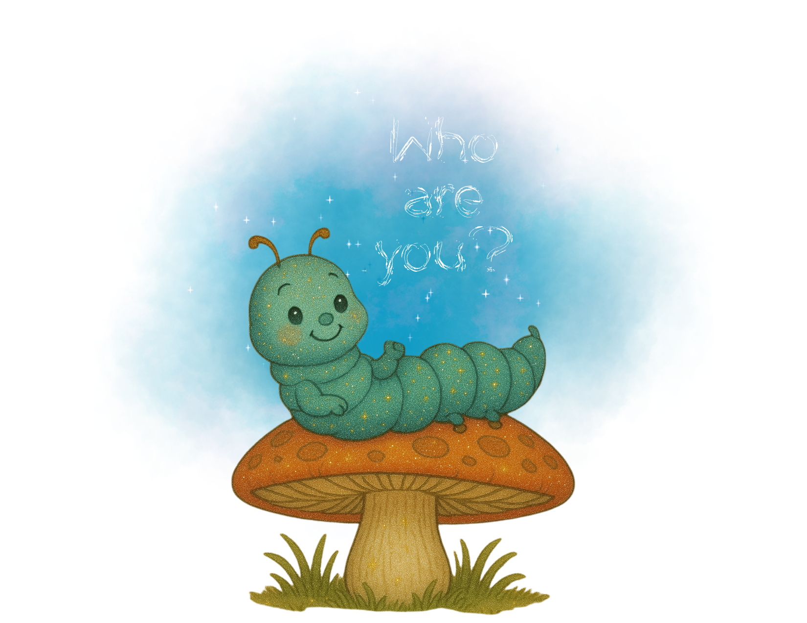 ✨ Who Are You? Cute Sparkly Caterpillar Baby Tee ✨ - Whippie's