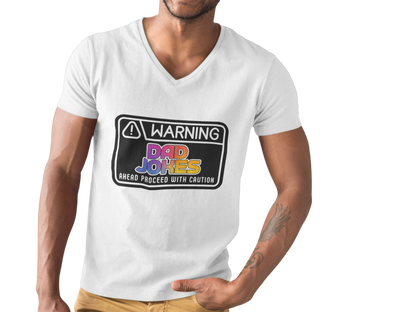 Warning: Dad Jokes Ahead - Proceed with Caution V-Neck Tee