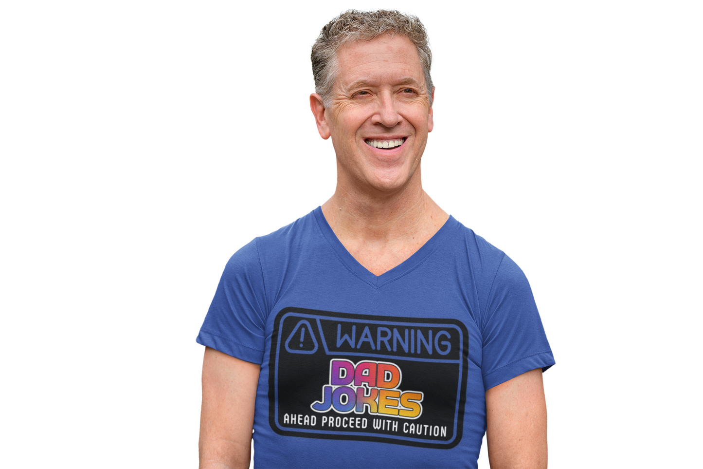 Warning: Dad Jokes Ahead - Proceed with Caution V-Neck Tee