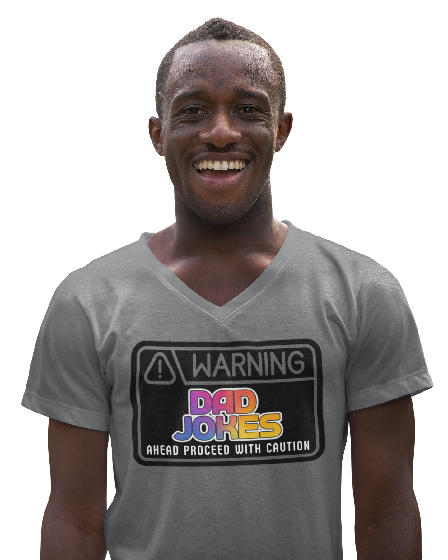 Warning: Dad Jokes Ahead - Proceed with Caution V-Neck Tee
