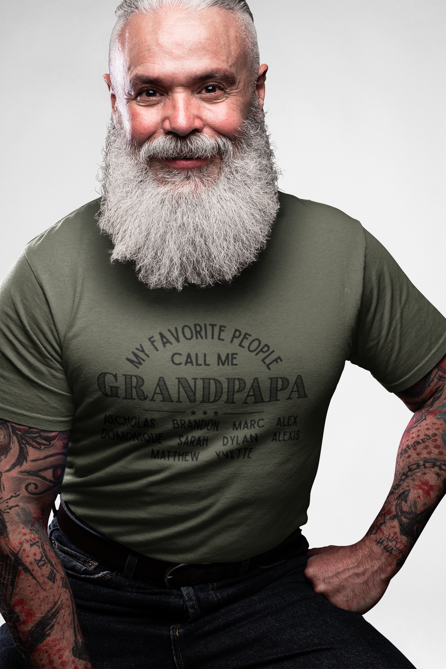 My Favorite People Call Me Grandpa - Personalized Unisex Jersey Tee
