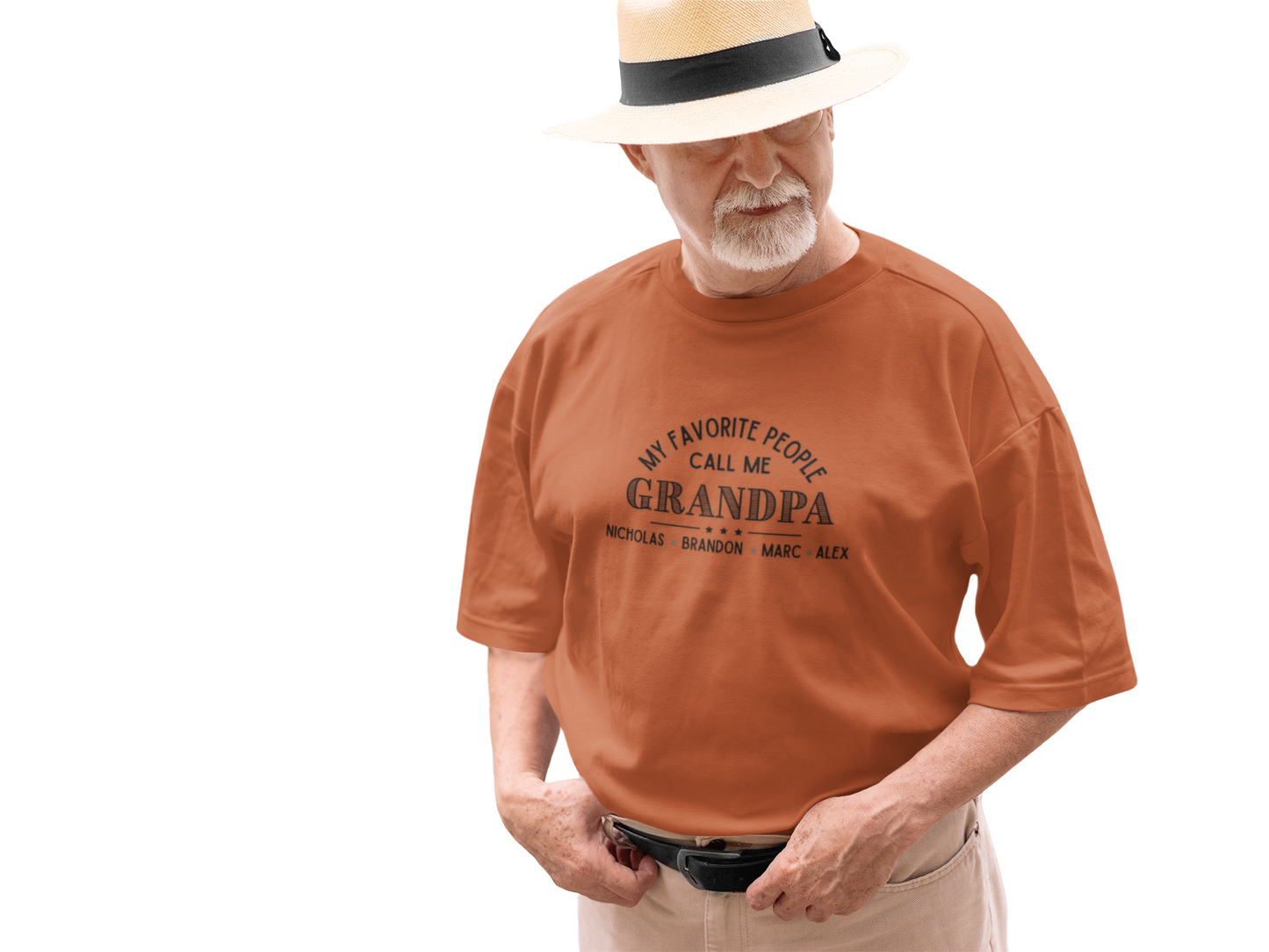 My Favorite People Call Me Grandpa - Personalized Unisex Jersey Tee