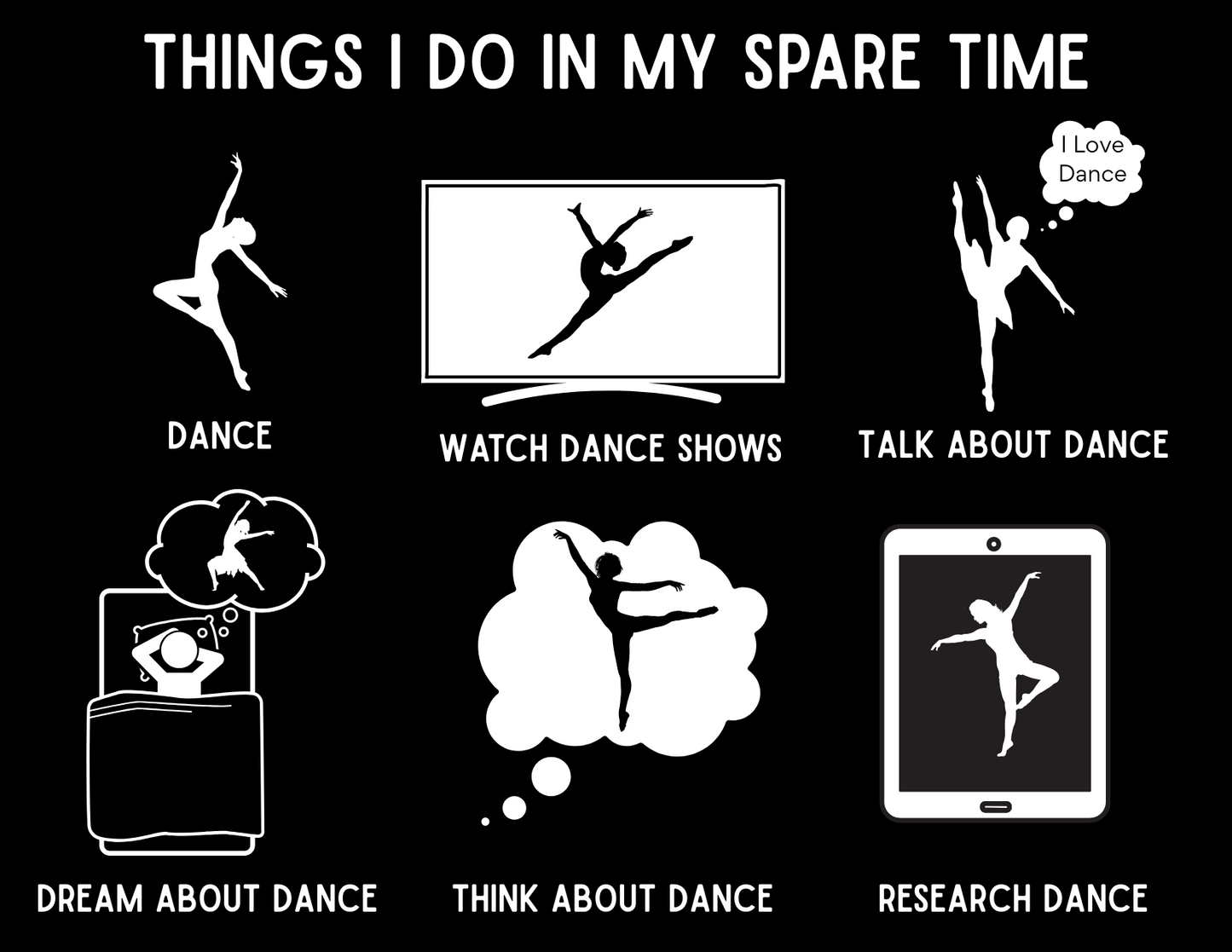 My Spare Time = Dance Time - Female Dancer - Youth Tee - Personalizable - Whippie's