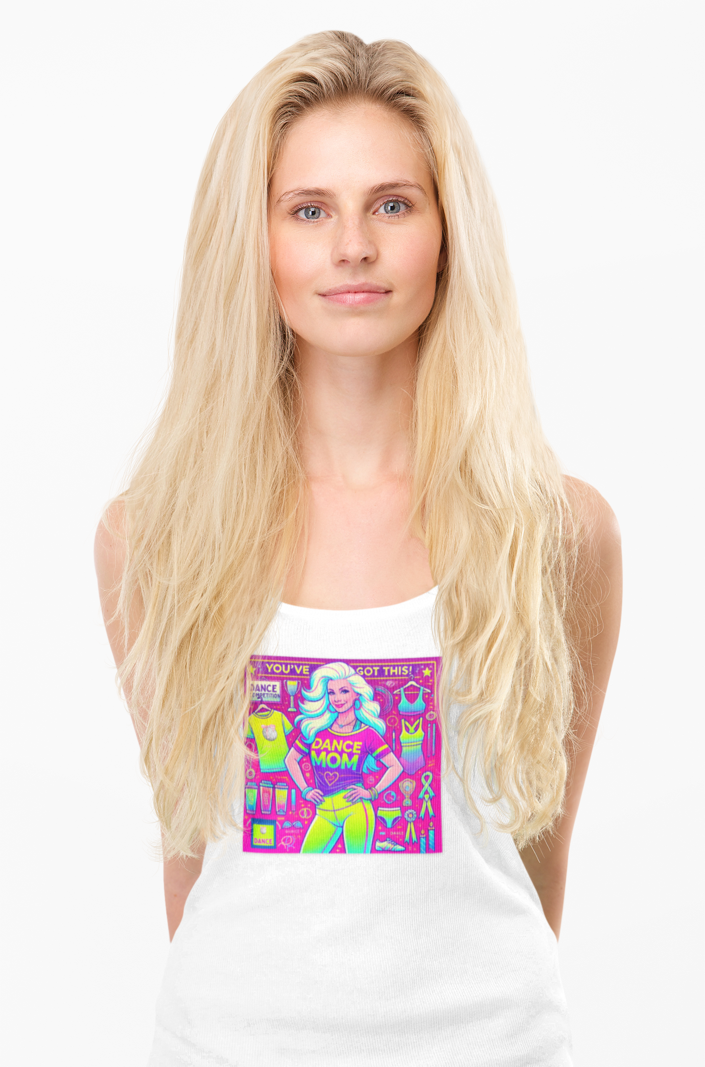 Dance Mom: You've Got This - White Haired Mom Flowy Racerback Tank - Whippie's