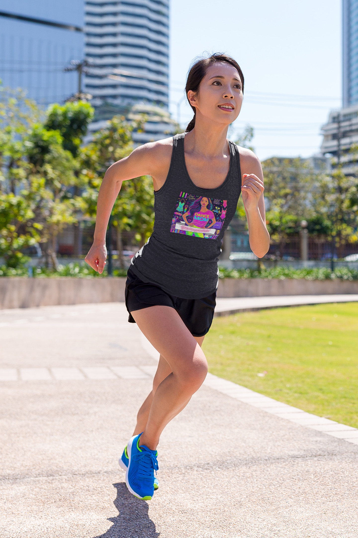 Dance Mom: You've Got This - Asian (Young) Mom - Women's Flowy Racerback Tank - Whippie's