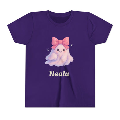 Pink Bow Halloween Friends Youth Tee - Personalizable