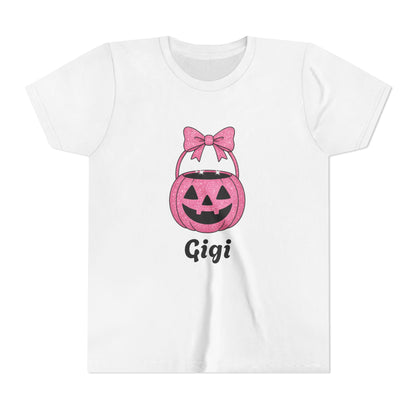 Pink Bow Halloween Friends Youth Tee - Personalizable