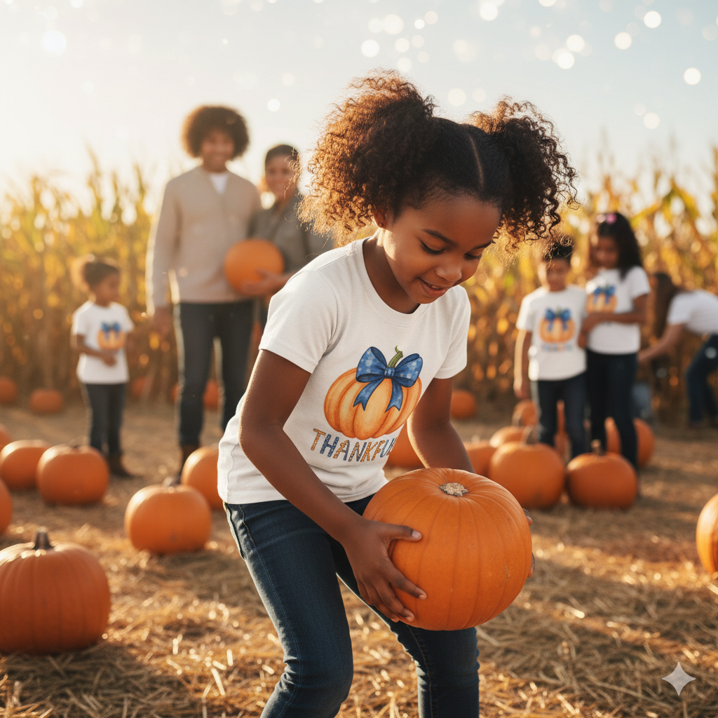Thankful Pumpkin: Kids' Thanksgiving Thankful Tee