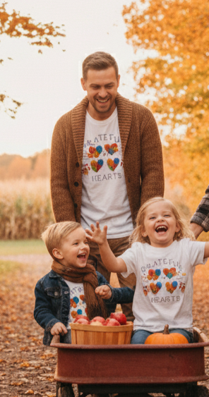 Grateful Hearts Four Hearts Unisex T-Shirt