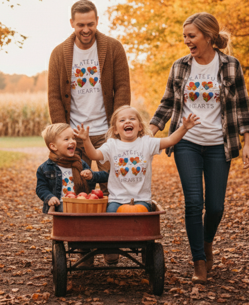 Grateful Hearts Four Hearts Unisex T-Shirt