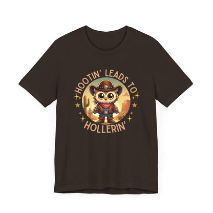 Hootin' Leads to Hollerin' - Unisex Jersey Tee - 🤠 Yeehaw! Embrace Your Inner Cowboy/Cowgirl 🤠 - Whippie's