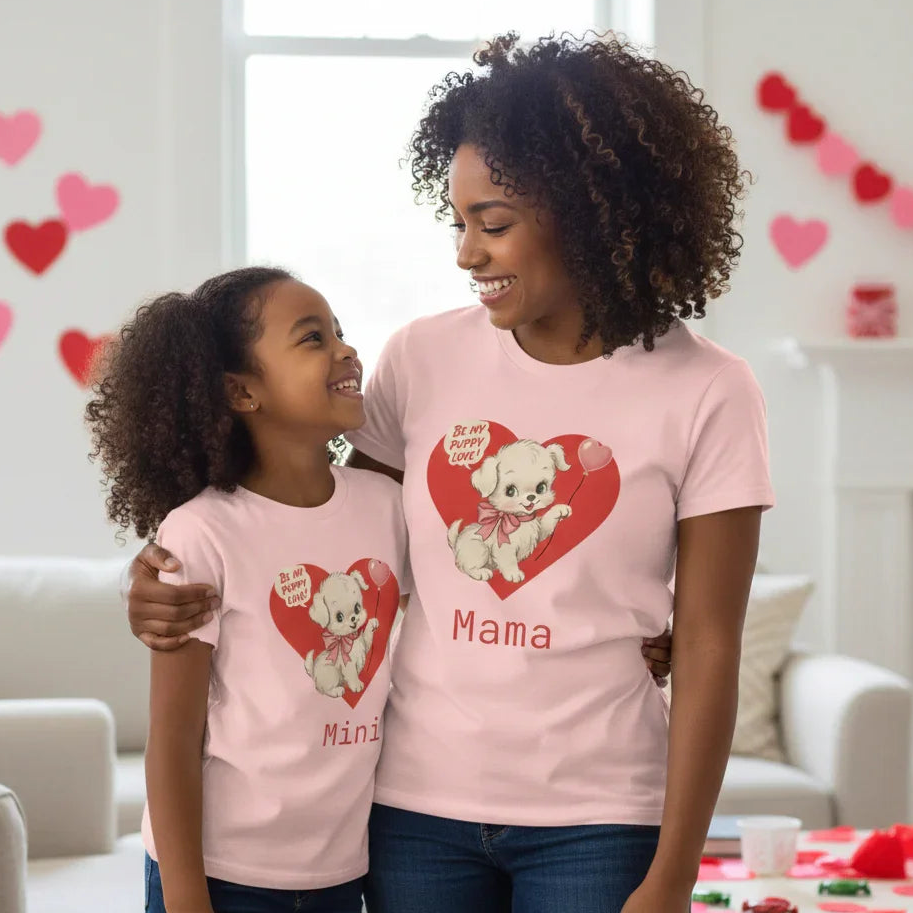 Matching Valentine Tee | Mama Puppy Love - Personalizable