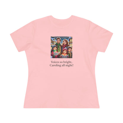 Voices so bright, Caroling all night! - Women's Softstyle Tee - Whippie's