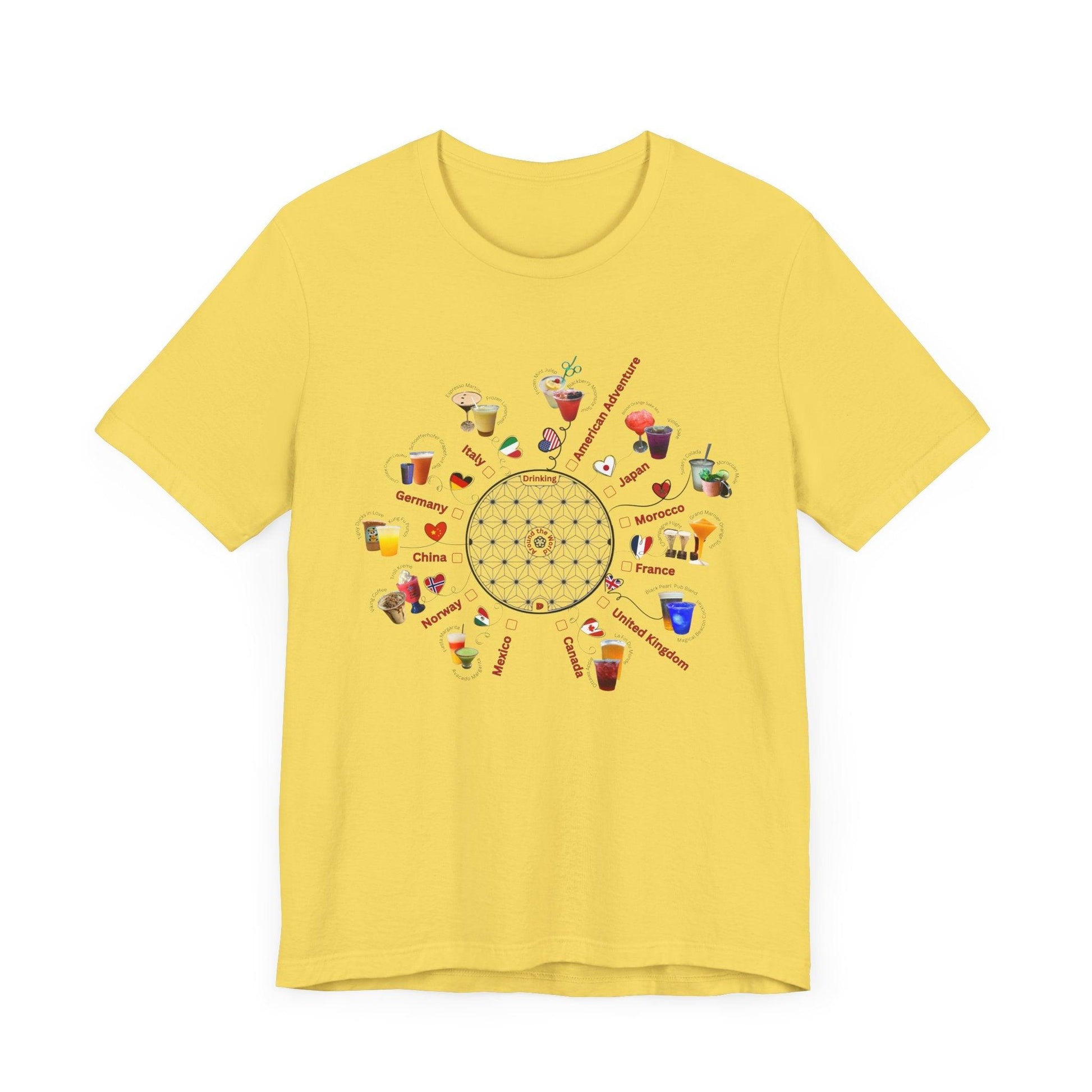 Drinking Around the World Check-Off Unisex Tee - Whippie's