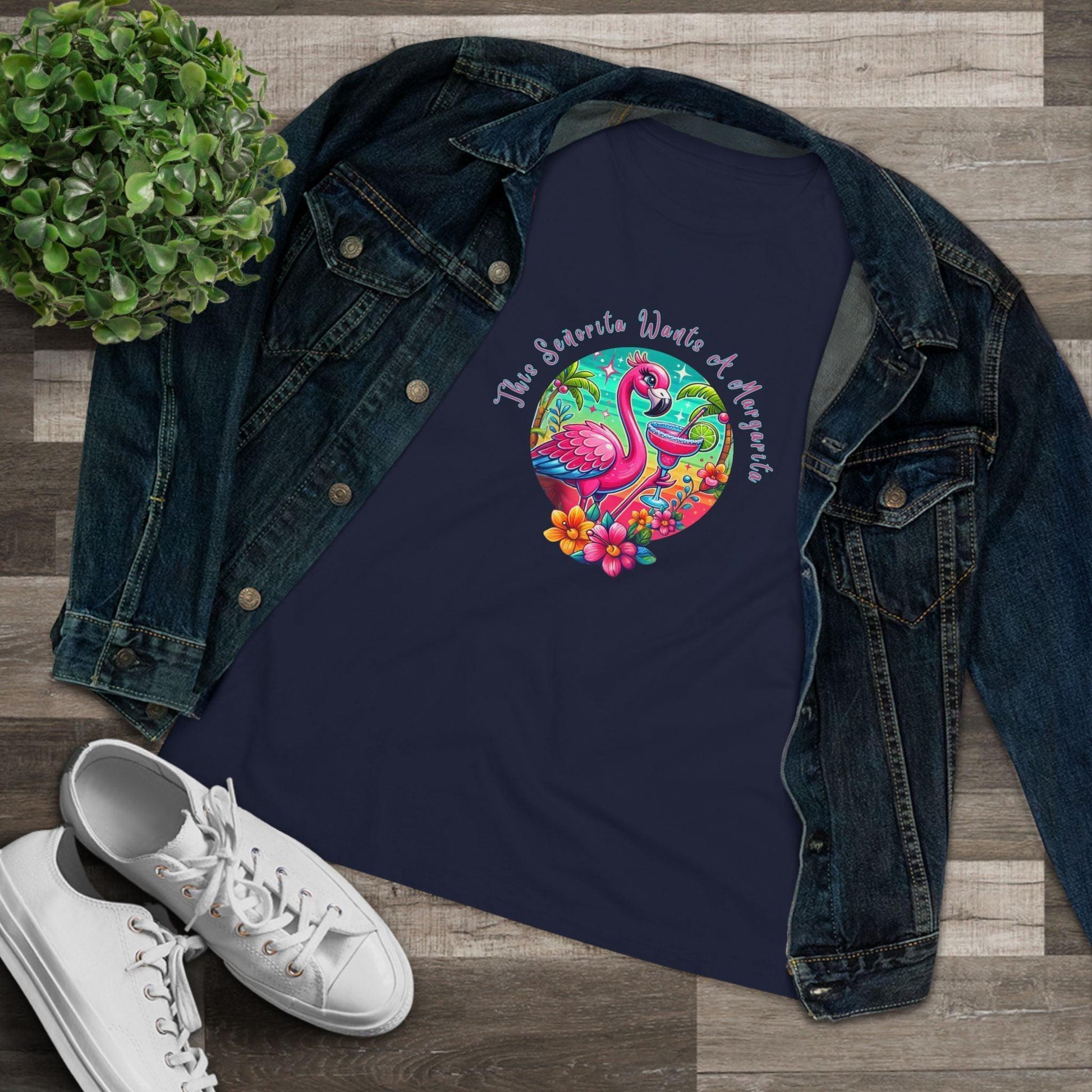 This Señorita Wants a Margarita - Women's Cotton Tee 🦩🍹 - Whippie's