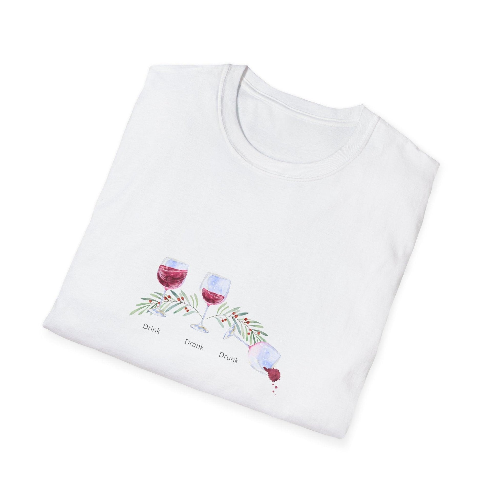 Drink Drank Drunk 🍷🍷🍷 - Holiday Edition - Unisex Softstyle T-shirt - Whippie's