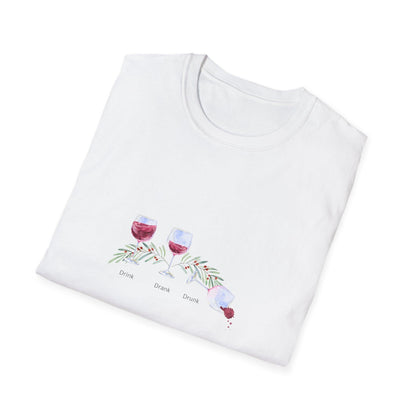 Drink Drank Drunk 🍷🍷🍷 - Holiday Edition - Unisex Softstyle T-shirt - Whippie's