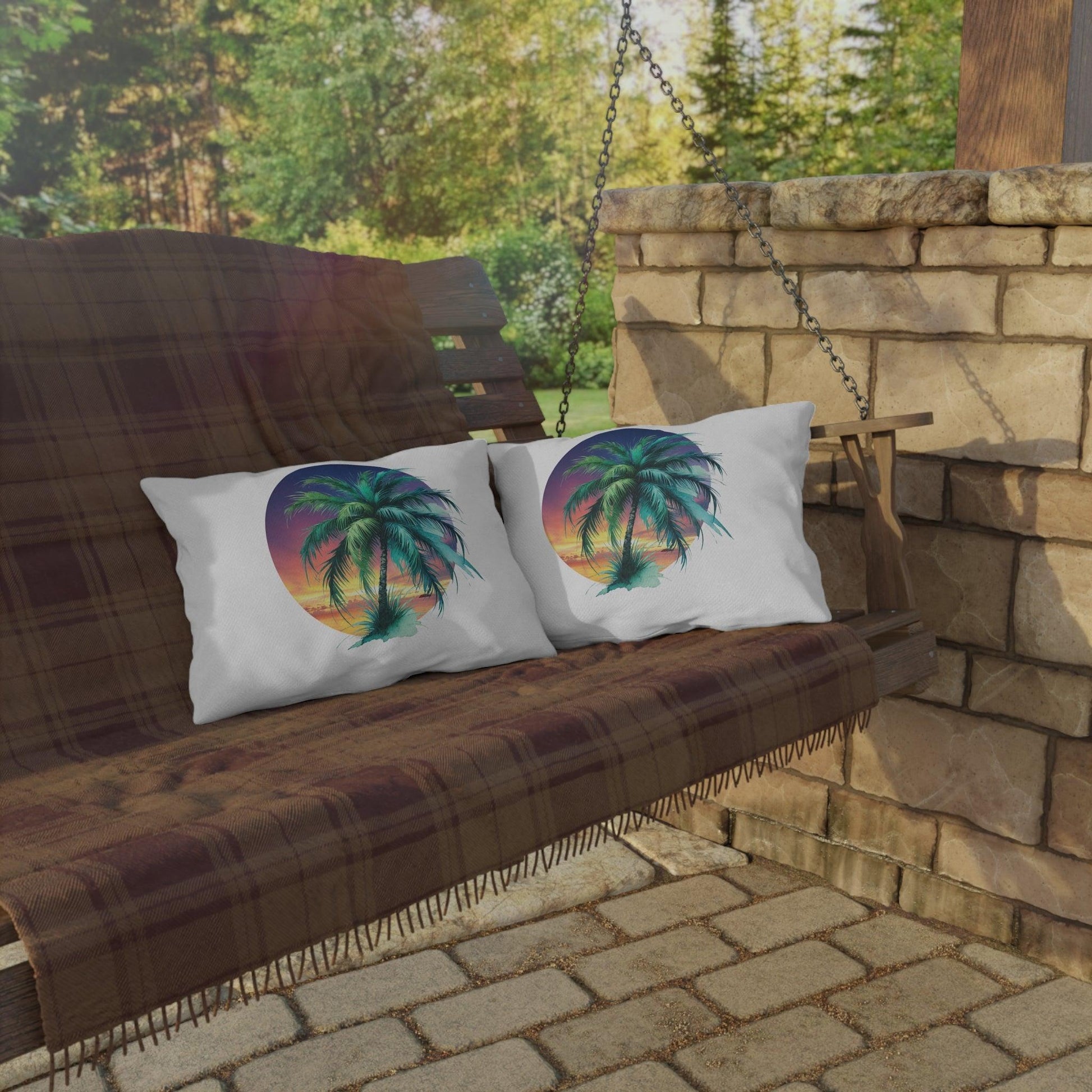 🌅 Tropical Sunset Paradise 🌴 Outdoor Pillow ✨ Bring the tropical vibes home! - Whippie's
