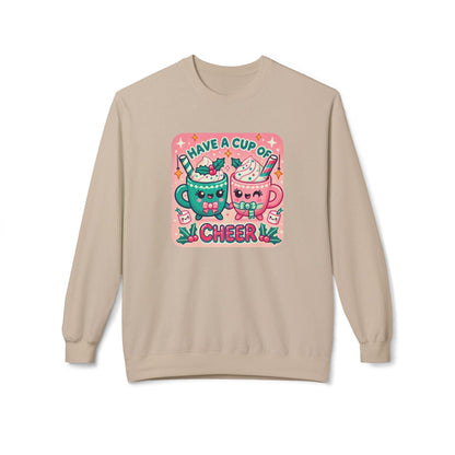 ☕ Have a Cup of Cheer! 😊 Unisex Fleece Sweatshirt ✨ - Whippie's
