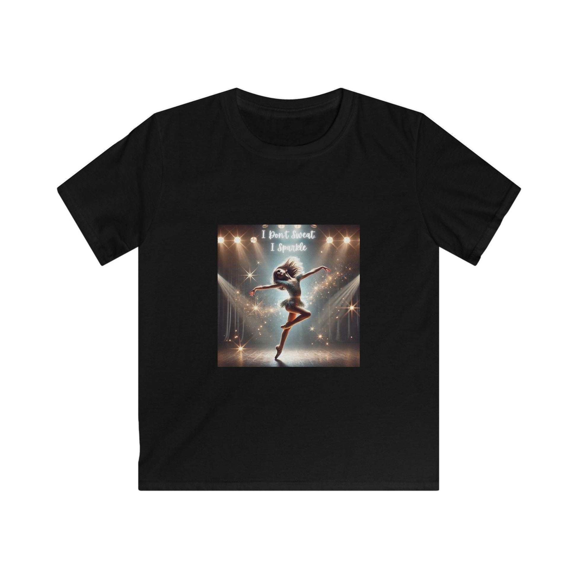 I Don’t Sweat, I Sparkle: Brunette Dancer Youth T-Shirt - Whippie's