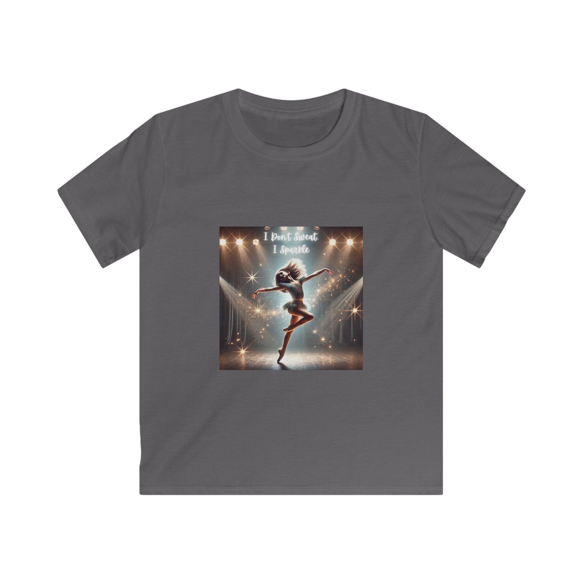 I Don’t Sweat, I Sparkle: Brunette Dancer Youth T-Shirt - Whippie's