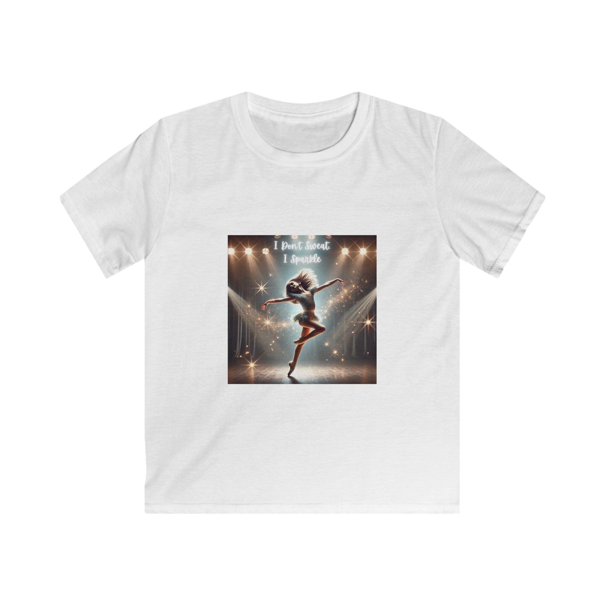 I Don’t Sweat, I Sparkle: Brunette Dancer Youth T-Shirt - Whippie's