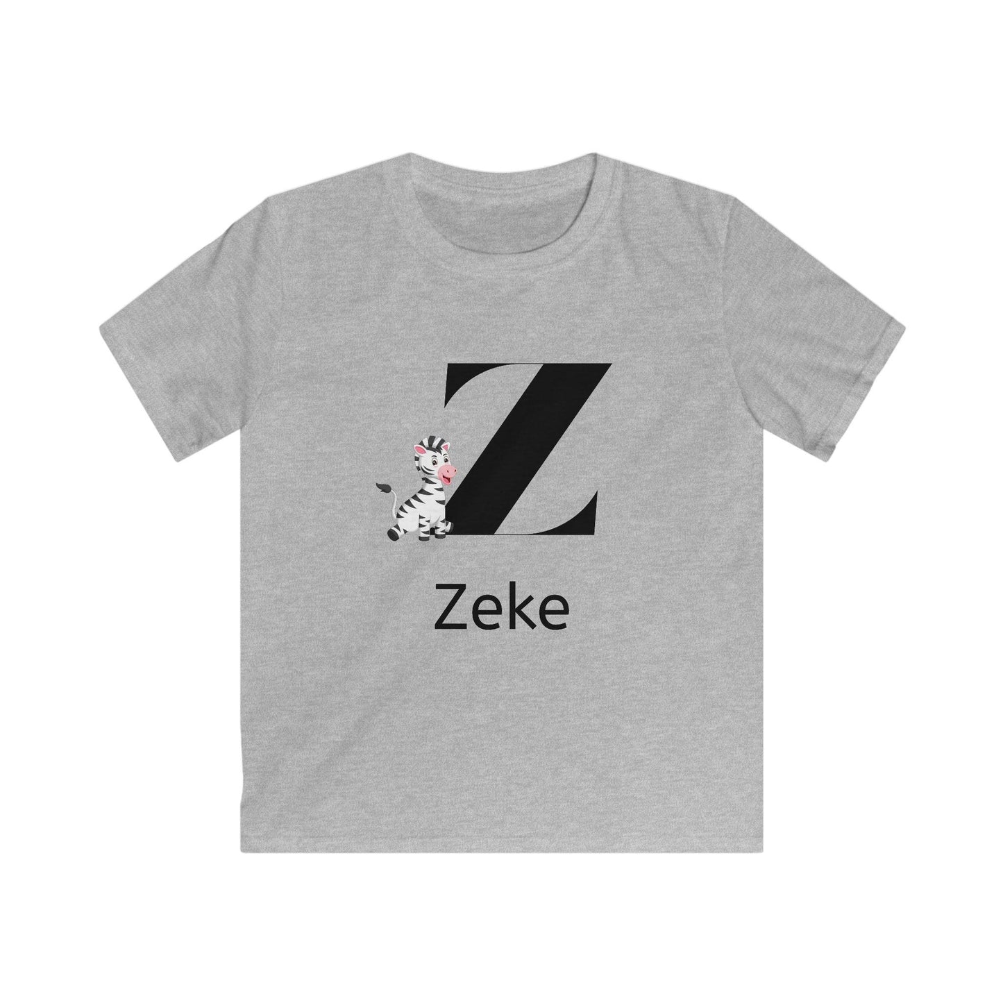 Alphabet Adventures: Letter Z - Zany Zebra Youth Tee - Personalizable - Whippie's