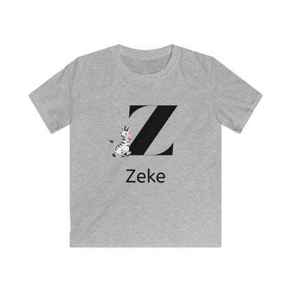 Alphabet Adventures: Letter Z - Zany Zebra Youth Tee - Personalizable - Whippie's
