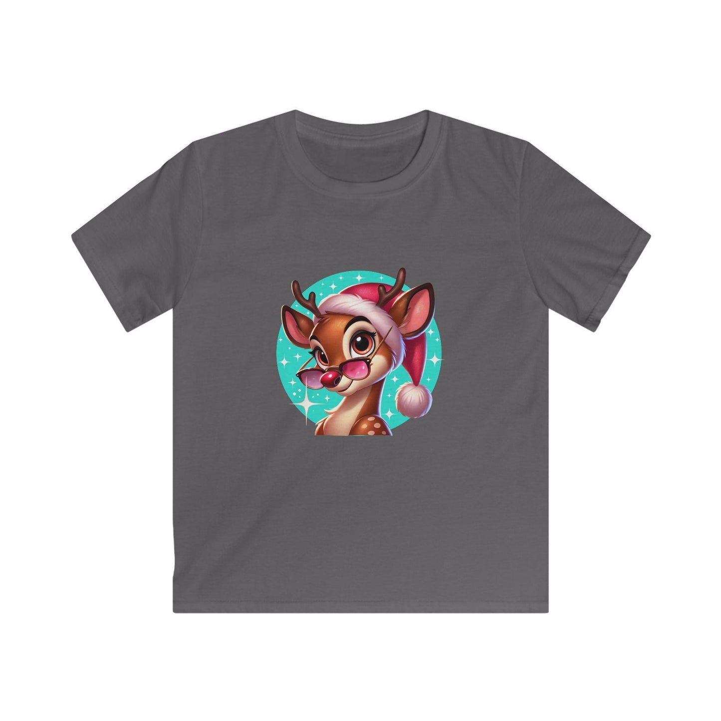 😎 Reindeer Cool 😎 Kids Softstyle Tee ✨ Stay cool this Christmas! - Whippie's
