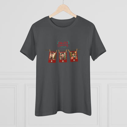Merry Christmas - Photo Banner - Dark Hair Boys - Women's Softstyle Tee - Whippie's