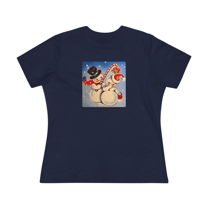 Snow Couple Mistletoe - Women's Softstyle Tee - Whippie's