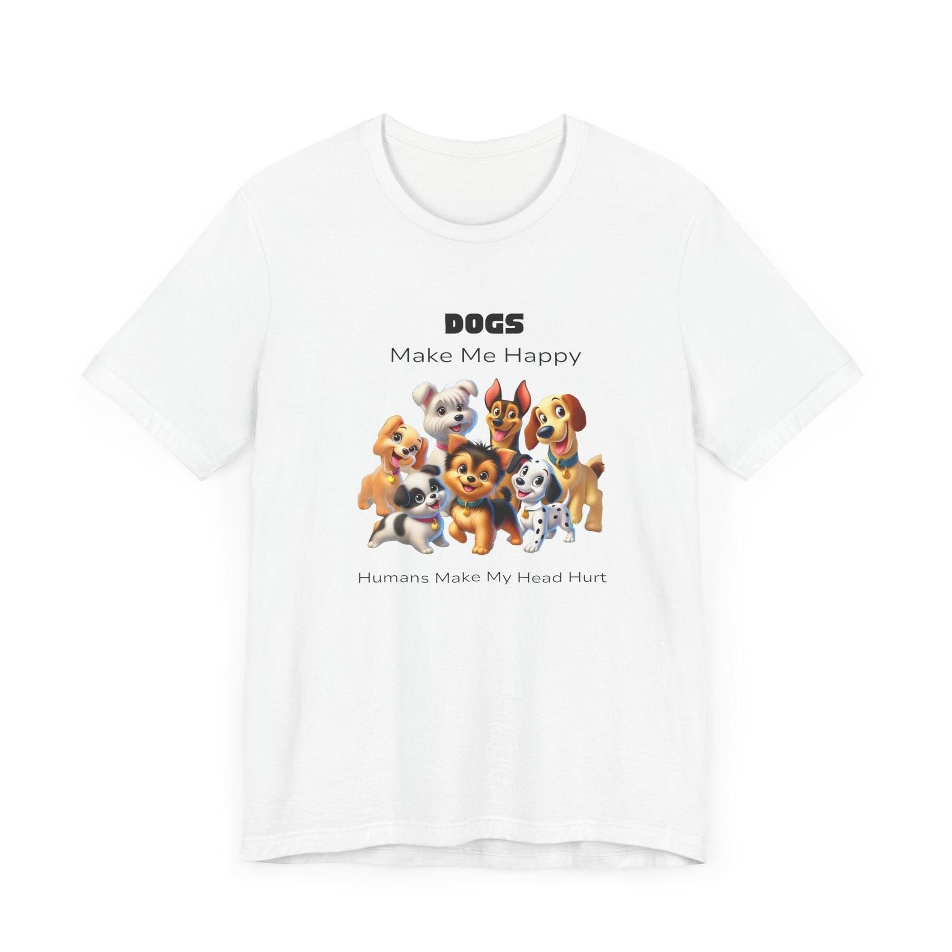 🐶 Dogs Make Me Happy 😊 Unisex Jersey Tee ✨ Pawsitive vibes only! 🐾 - Whippie's